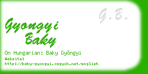 gyongyi baky business card