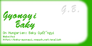 gyongyi baky business card